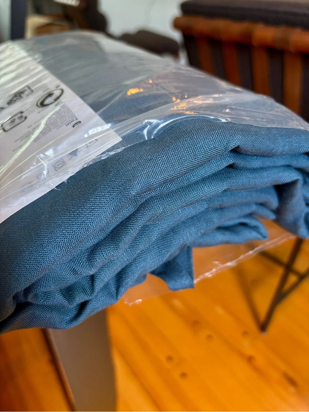 IKEA PUDERVIVA Twin Duvet Cover Set - Dark Teal Blue